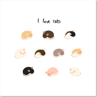 I Love Rats Sticker Sheet Posters and Art